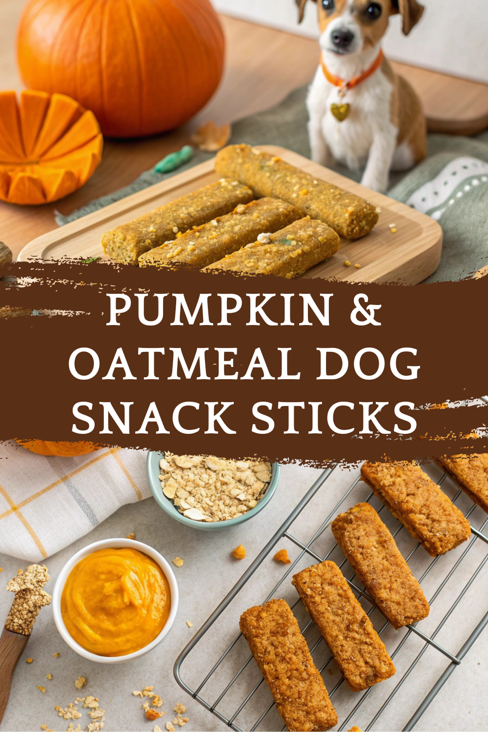 Healthy Pumpkin & Oatmeal Dog Snack Sticks Recipe