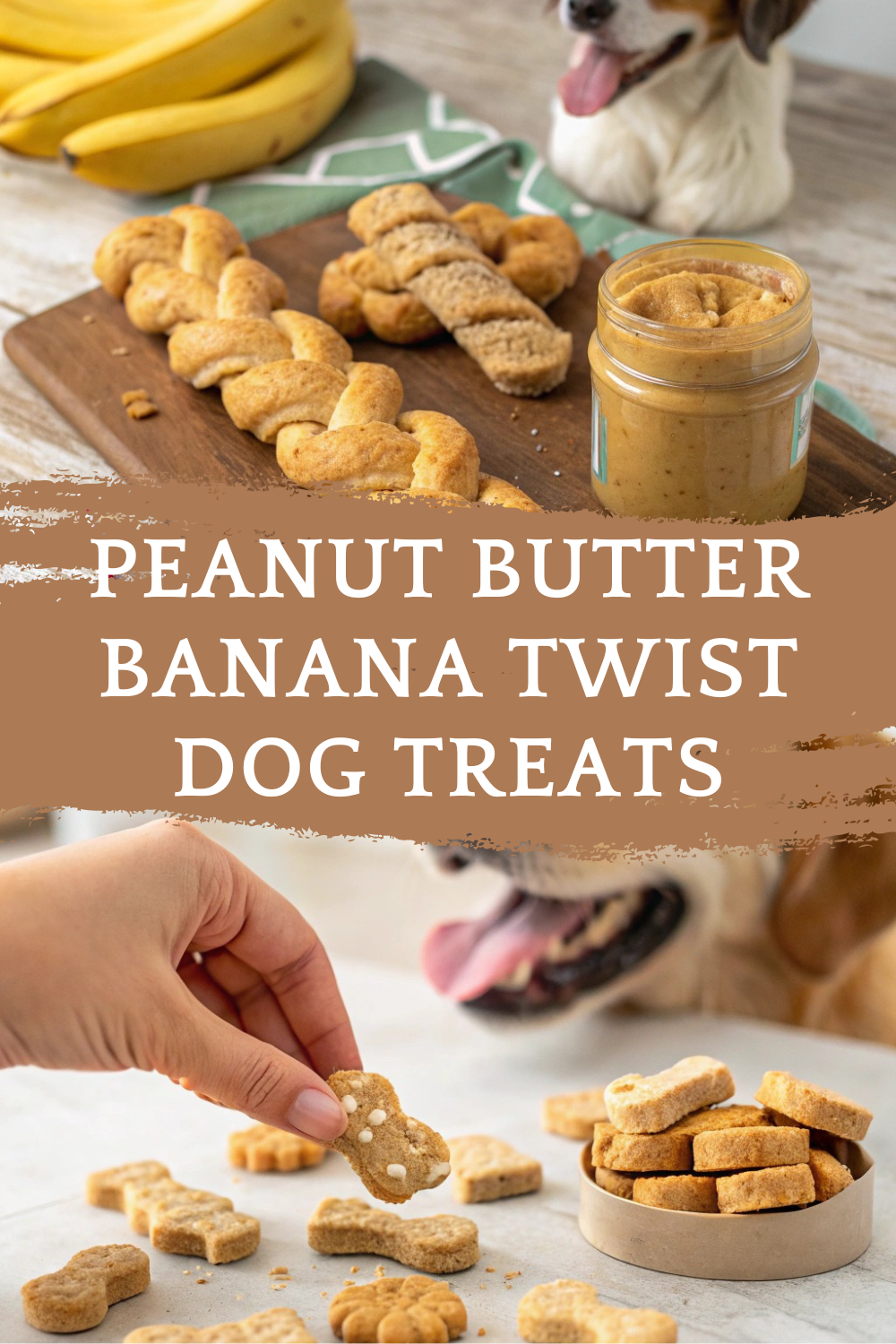 Delicious Peanut Butter Banana Twist Dog Treats
