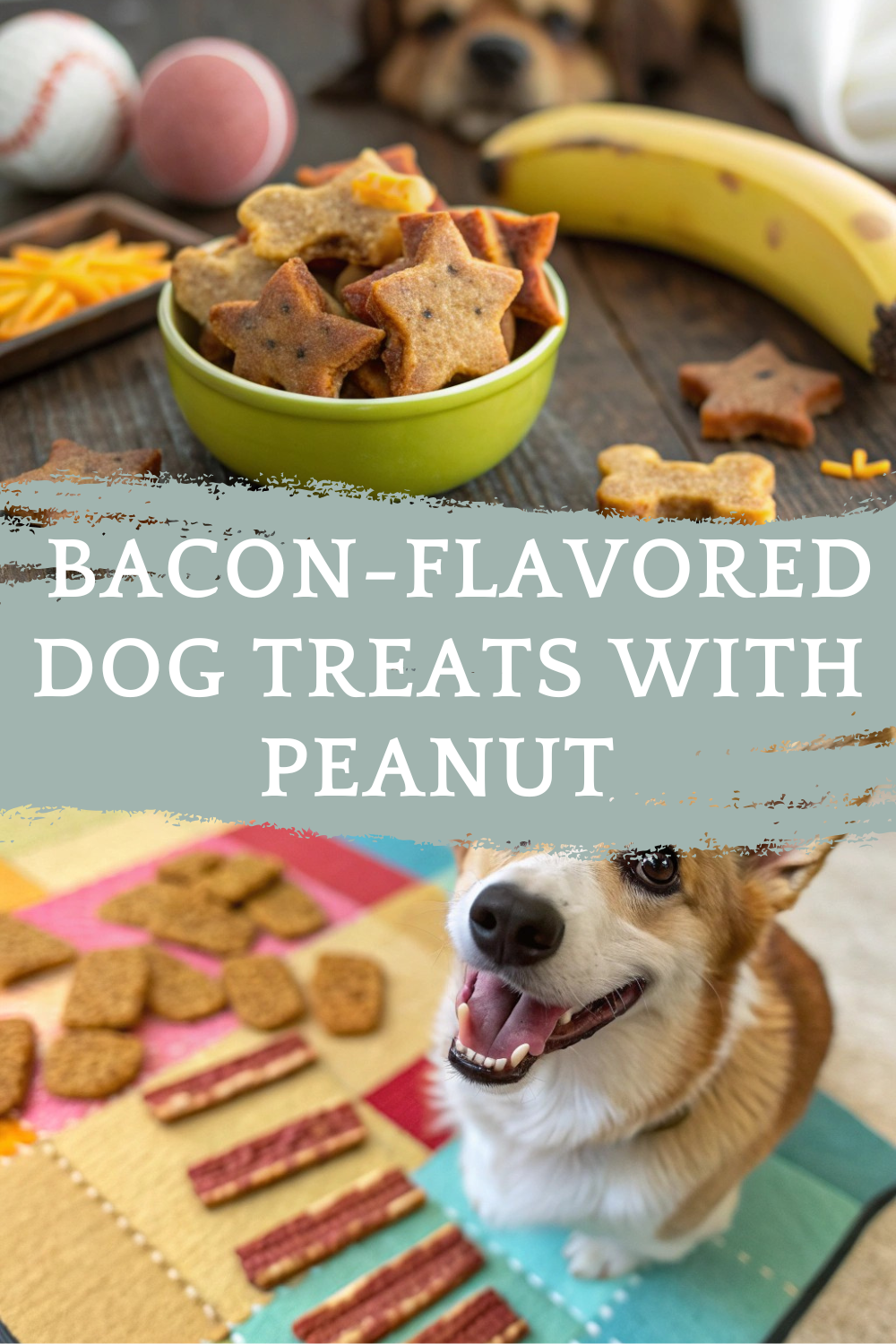 Homemade Bacon-Flavored Dog Treats with Peanut Butter and Cheddar