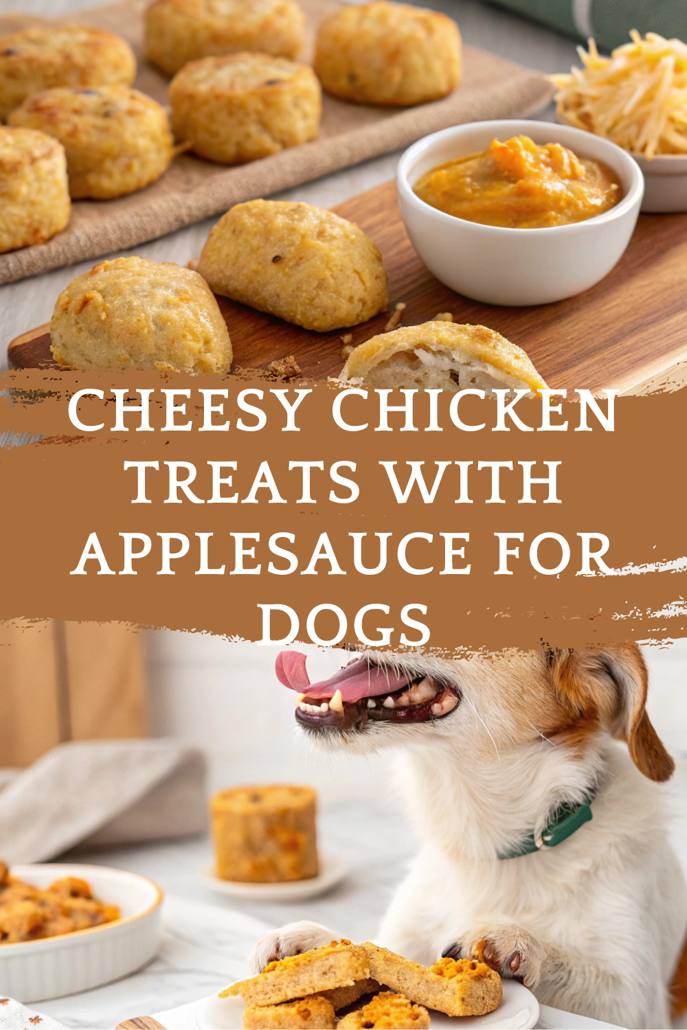 Cheesy Chicken Treats with Applesauce for Dogs