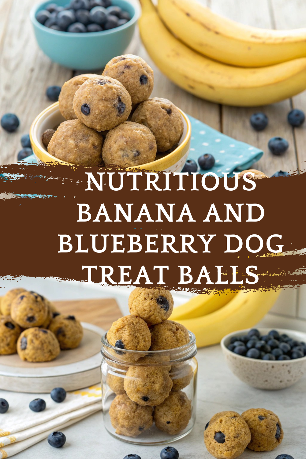 Nutritious Banana and Blueberry Dog Treat Balls