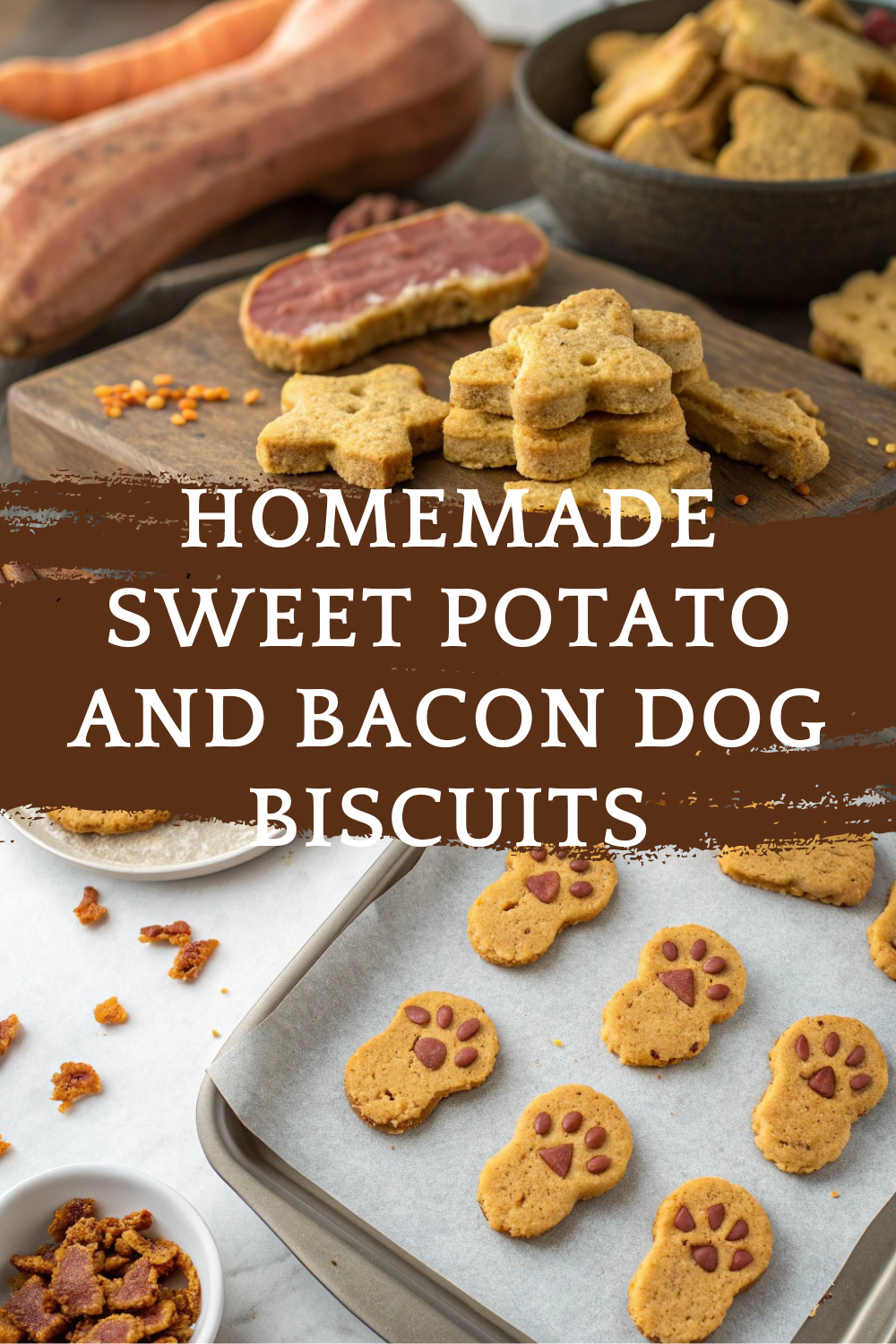 Homemade Sweet Potato and Bacon Dog Biscuits