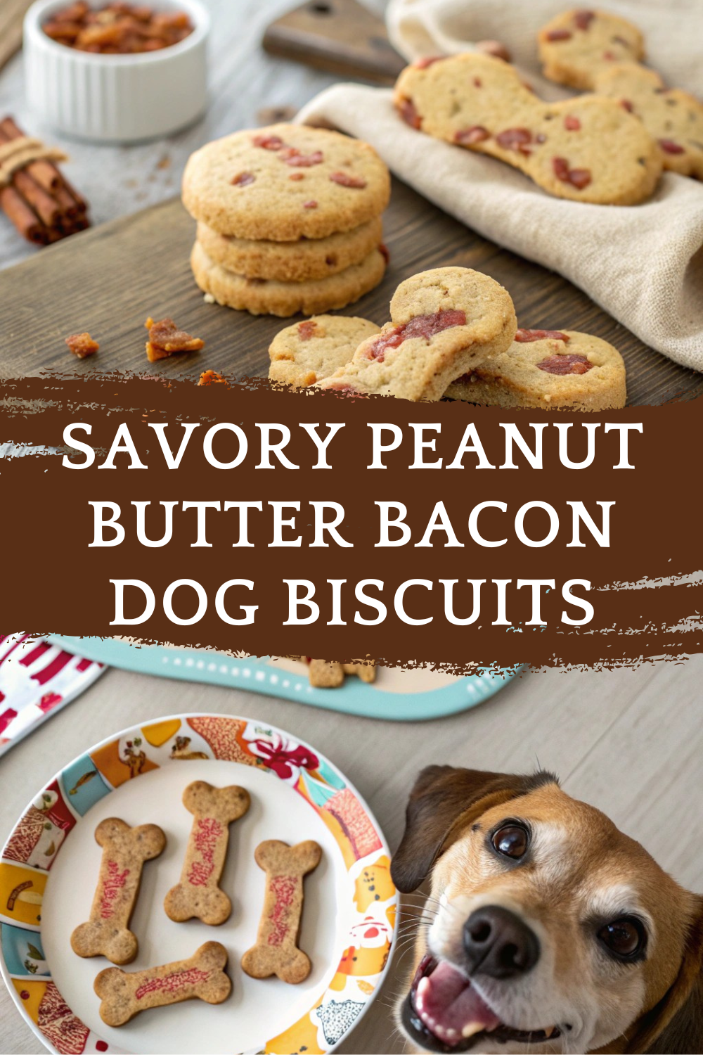 Savory Peanut Butter Bacon Dog Biscuits