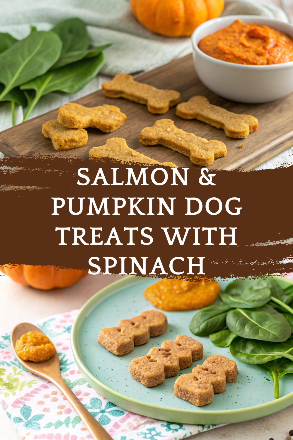 Salmon & Pumpkin Dog Treats with Spinach