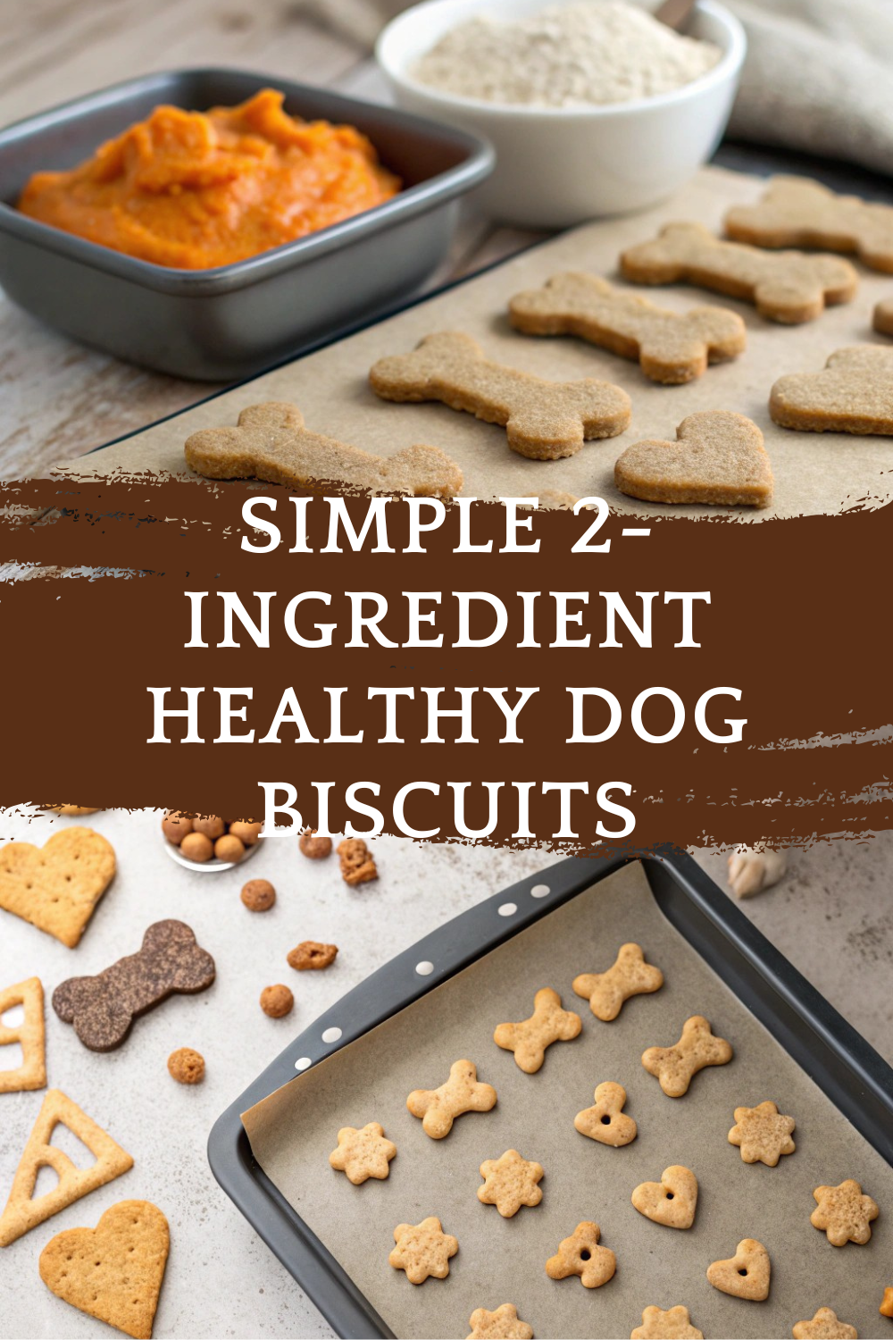 Simple 2-Ingredient Healthy Dog Biscuits